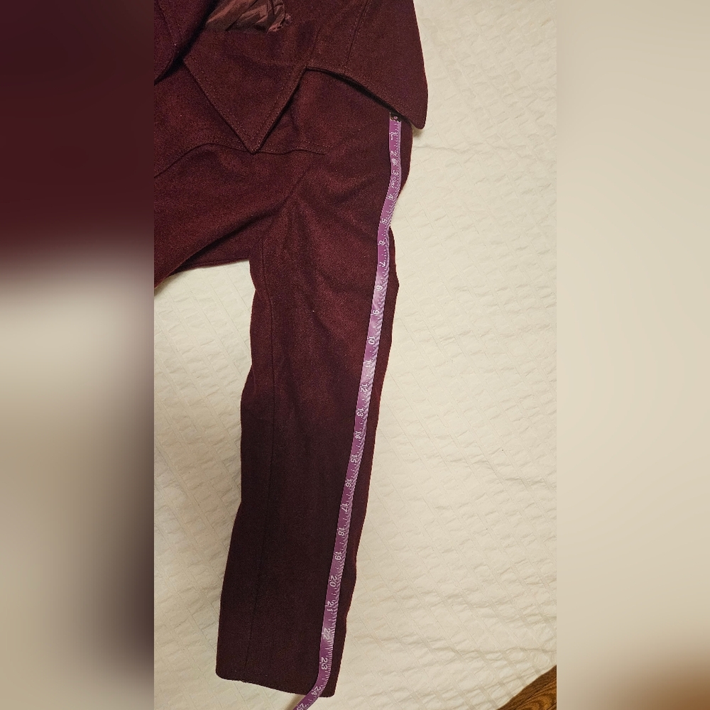 Laundry By Shelli Segal Deep Red Belted Wool Blend Peplum Coat - Picture 13 of 13